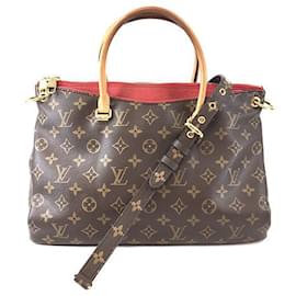 Louis Vuitton-Toile Monogram Louis Vuitton Pallas et cuir de veau-Marron