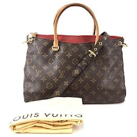 Louis Vuitton-Toile Monogram Louis Vuitton Pallas et cuir de veau-Marron