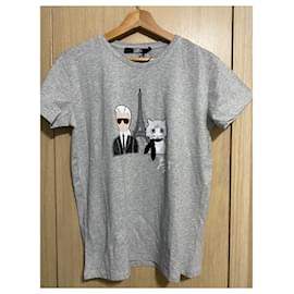 Karl Lagerfeld-tee shirt karl & choupette à paris-Gris