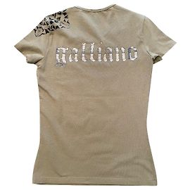 Camiseta John Galliano Caqui Algodão Elastano Caqui