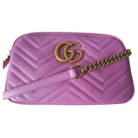 Gucci-GUCCI GG Marmont small matelassé shoulder bag-Pink