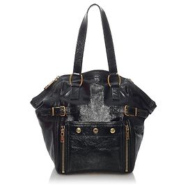 Yves Saint Laurent YSL Blaue Downtown-Ledertasche Blau Marineblau