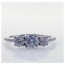 Autre Marque-anillo 14 Anillo Oro blanco quilates con diamantes nuevos - 0.90 CT Diamond-Gris