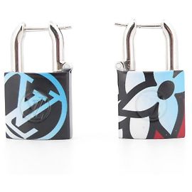 NUEVOS PENDIENTES LOUIS VUITTON PADLOCK LOCK ME SPEEDY MP2003 Pendientes nuevos Negro