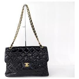 Chanel-RARE CHANEL TIMELESS JUMBO lined-SIDED HANDBAG BLACK QUILTED LEATHER BAG-Black