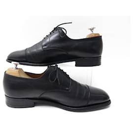 JM Weston-JM WESTON SHOES 500 DERBY STRETCH 8.5E 42.5 BLACK LEATHER SHOES-Black