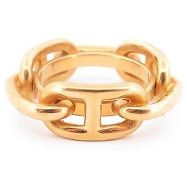 Hermès ANELLO SCIARPA HERMES REGATE ANELLO SCIARPA ORO DORE METALLICO CON CHAINE D'ANCRE D'oro