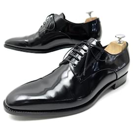 Givenchy-NEW GIVENCHY SHOES 44 BLACK PATENT LEATHER DERBY SHOES-Black