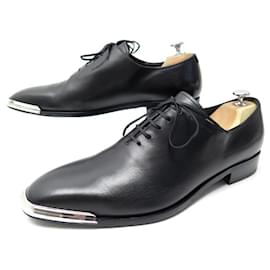 Givenchy-NINE GIVENCHY OXFORD SHOES 44 BLACK LEATHER METAL TIPS SHOES-Black