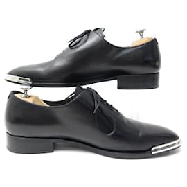 Givenchy-NINE GIVENCHY OXFORD SHOES 44 BLACK LEATHER METAL TIPS SHOES-Black