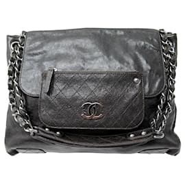 Chanel-CHANEL POCKET IN THE CITY HANDBAG IN BROWN CAVIAR LEATHER LOGO CC HAND BAG-Brown