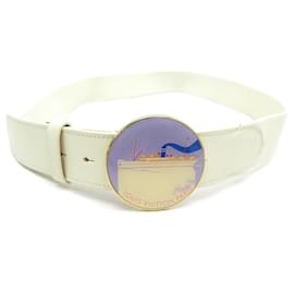 Louis Vuitton-NEW LOUIS VUITTON BELT BUCKLE BOAT CRUISE IN FABRIC & LEATHER T90 NEW BELT-Cream