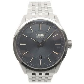 NEW ORIS ARTIX DATE WATCH 7642B STEEL AUTOMATIC + FULLSET WATCH BOX Silvery