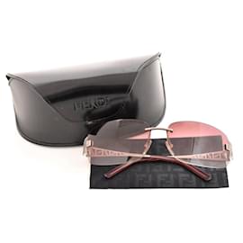 Fendi-Fendi Rimless Sunglasses-Pink,Silver hardware