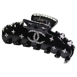 Fermaglio per capelli CHANEL con strass Coco Mark Nero