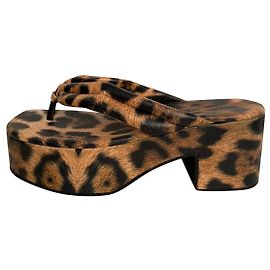 Dries Van Noten Mules compensées Imprimé léopard