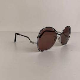 Autre Marque-Rares lunettes de soleil vintage en métal argenté Mod. 431 55/13 130MM-Argenté