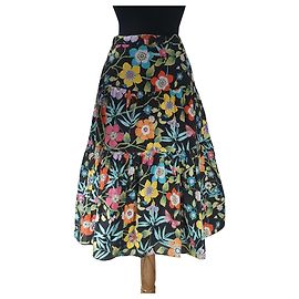 Saia floral de algodão J.Crew Multicor