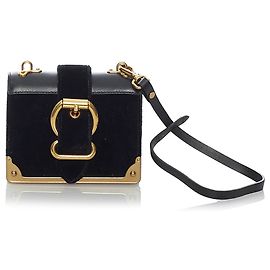 Borsa a tracolla Prada Velluto Cahier nera Nero D'oro