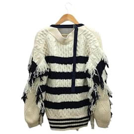 Sacai-[Used] Sacai Fringe cardigan / 2 / cotton / cream-Other