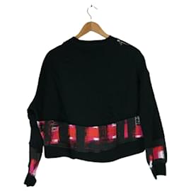 Alexander Mcqueen-[Used] Alexander McQueen Sweatshirt / 40 / Cotton / Black / Shoulder Zip / Line / Docking / Men's-Black