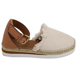 See by Chloé See by Chloe Glyn Espadrille Sandale en cuir de veau marron Cuir Blanc Écru