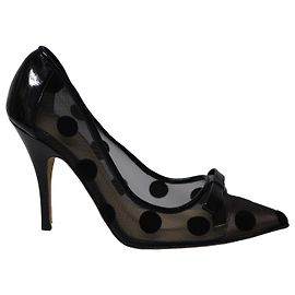 Kate Spade Lisa Polka Dot Heels aus schwarzer Seide Schwarz
