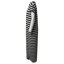 Autre Marque-The Great Striped T-Shirt Dress in Black and White Cotton-Other,Python print