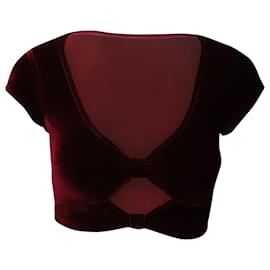 Reformation-Reformation Lois Cut Out Top in Burgundy Polyester-Dark red