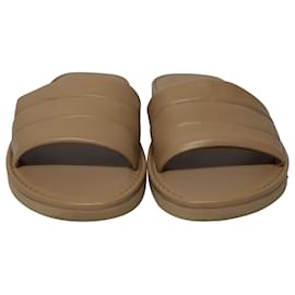 Vince- Vince Olina Quilted Slide Sandals in Beige Leather -Beige