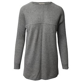 Tory Burch Oversize-Pullover mit Rundhalsausschnitt aus grauem Kaschmir Grau