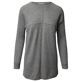 Tory Burch-Tory Burch Oversized Crewneck Sweater in Grey Cashmere-Grey