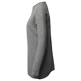 Tory Burch-Tory Burch Oversized Crewneck Sweater in Grey Cashmere-Grey