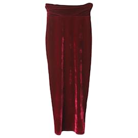 Reformation-Reformation Velvet Tube Dress in Burgundy Polyester-Dark red