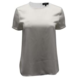 Theory-Tee Shirt Theory Slim en Soie Polyester Blanc-Blanc,Écru