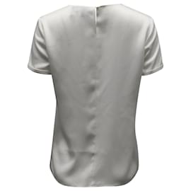 Theory-Camiseta Theory Slim em seda de poliéster branco-Branco,Cru