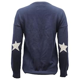 Zadig & Voltaire-Jersey de algodón azul marino con coderas de estrellas Zadig & Voltaire-Azul marino