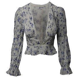 Camicetta corta Reformation Meadowlark in cotone bianco Bianco
