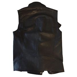 Helmut Lang Helmult Lang sleveless leather jacket Black