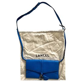 Lancel Nine Handbag Blue Leather Blue
