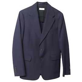 Dries Van Noten Single Breasted Blazer in Navy Blue Wool Blue Navy blue