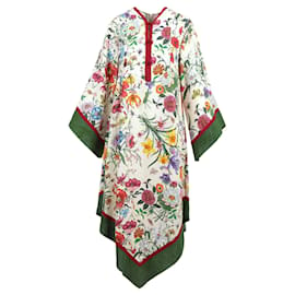 Gucci-Robe asymétrique à fleurs-Multicolore