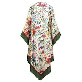 Gucci-Robe asymétrique à fleurs-Multicolore