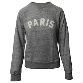 Sandro-Sandro Paris Sweatshirt mit Applikation aus grauer Baumwolle-Grau