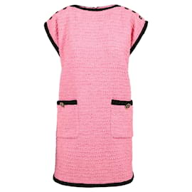 Gucci-Cotton-Blend Tweed Dress-Pink