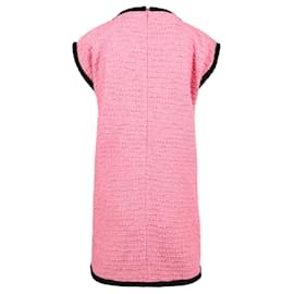Gucci-Cotton-Blend Tweed Dress-Pink