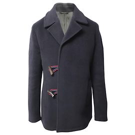 Raf Simons Peacoat in Black Wool Black
