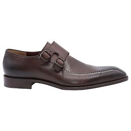 Autre Marque Monk foderata Fratelli Rossetti in Pelle Marrone con Fibbia Marrone