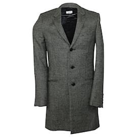 Saint Laurent-Saint Laurent Chester Coat in Grey Wool-Grey