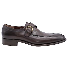 Autre Marque Fratelli Rossetti Single Buckle Monk Shoe in Brown Leather Brown